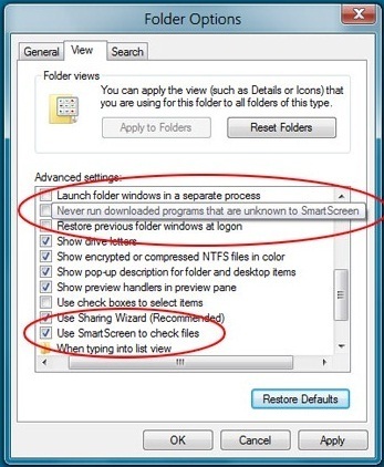 Windows 8 SmartScreen Filter