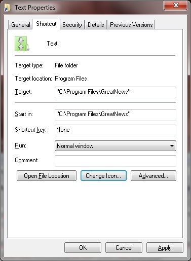 Pin Folder To Taskbar or Start menu