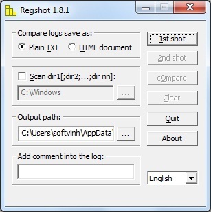 RegShot - Chup anh registry