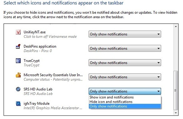 Notification Area Cleaner for Windows 7