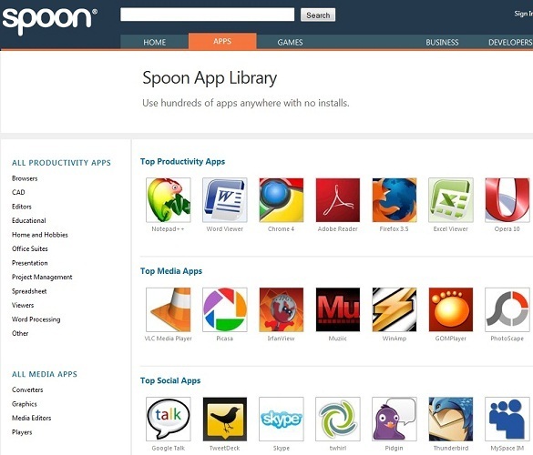Spoon – Chạy các ứng dụng không cần cài đặt !