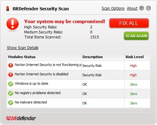 BitDefender Security Scan