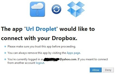 UrlDroplet - Tải file trực tiếp vào tài khoản Dropbox