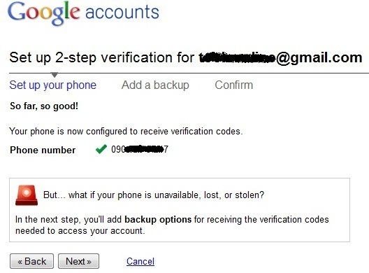 Bảo mật Gmail bằng chế độ đăng nhập kép với điện thoại di động