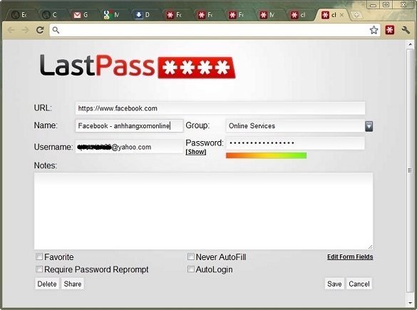 LastPass.com - Đăng nhập tự động