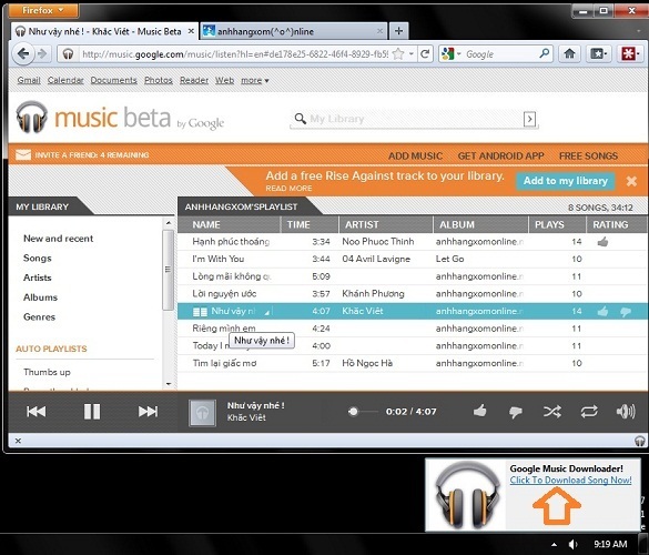 Google Music Downloader - Giúp tải nhạc từ Google Music