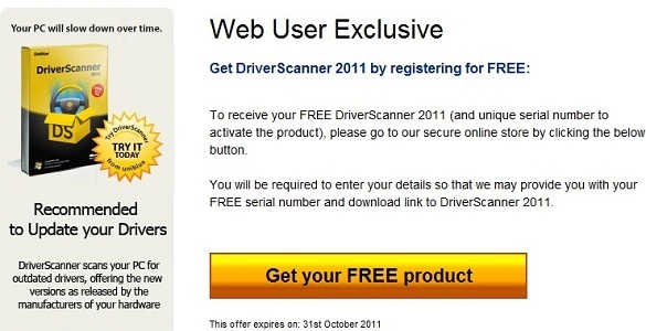 Uniblue Driver Scanner 2011 - Nhận key bản quyền miễn phí