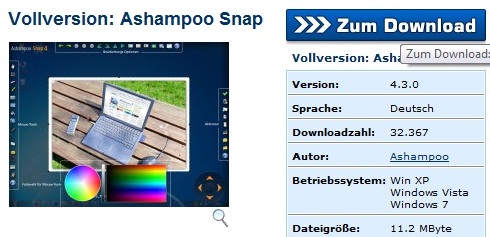 Ashampoo Snap 4 - Nhận key bản quyền miễn phí