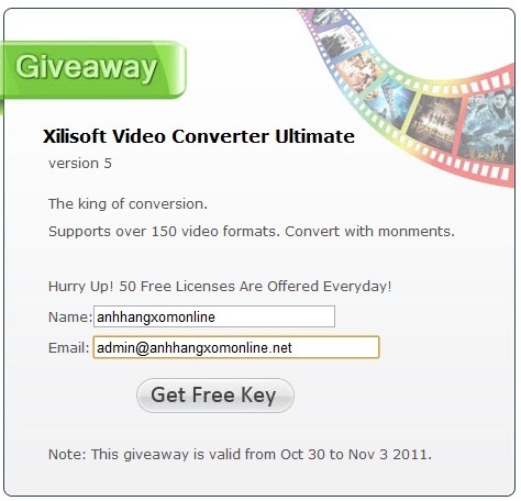 Xilisoft Video Converter Ultimate - Nhận key bản quyền miễn phí