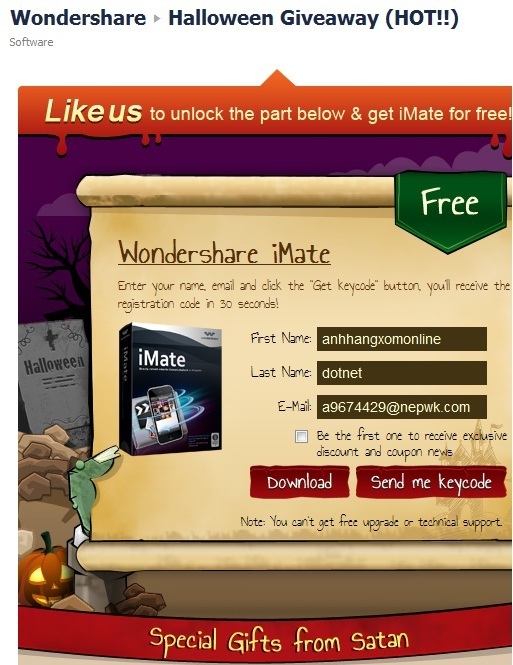 Wondershare iMate - Nhận key bản quyền miễn phí trong đêm Halloween