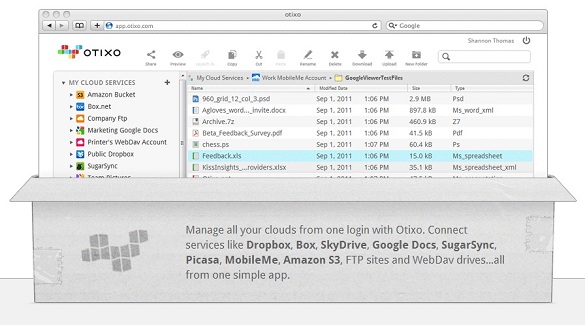 Otixo - Quản lý tập trung các dịch vụ Dropbox, Box, SugarSync, GoogleDocs, SkyDrive...