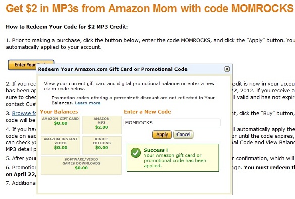 Nhận $2 miễn phí cho tài khoản Amazon Mp3