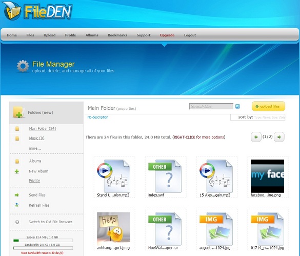 FileDen – Dịch vụ lưu trữ miễn phí, link trực tiếp