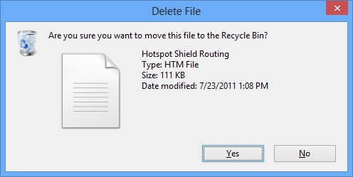 Hiển thị hộp thoại xóa file trong Windows 8