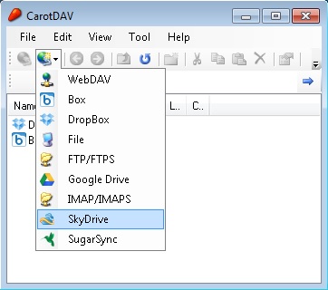 CarotDAV - Dropbox, SugarSync, Box, GoogleDrive, SkyDrive...qui về một mối