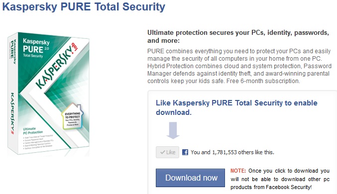Kaspersky Pure 2.0 Total Security - Nhận key bản quyền 6 tháng miễn phí