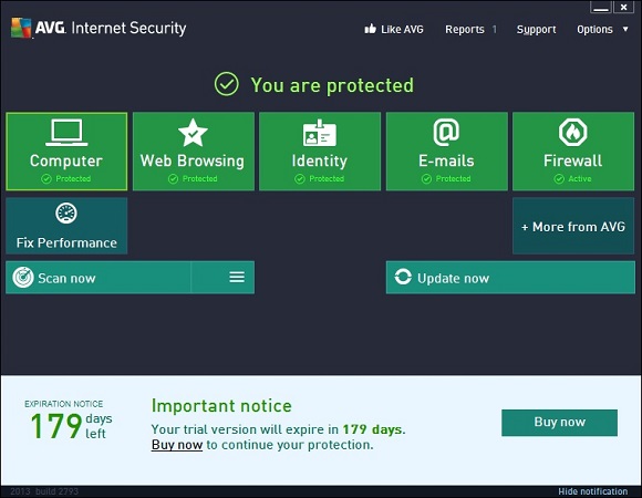 AVG Internet Security 2013 - Nhận key bản quyền 6 tháng miễn phí