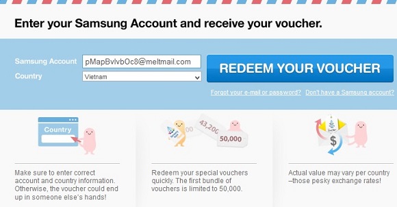 Nhận $5 mua ứng dụng miễn phí trên Samsung Apps Store