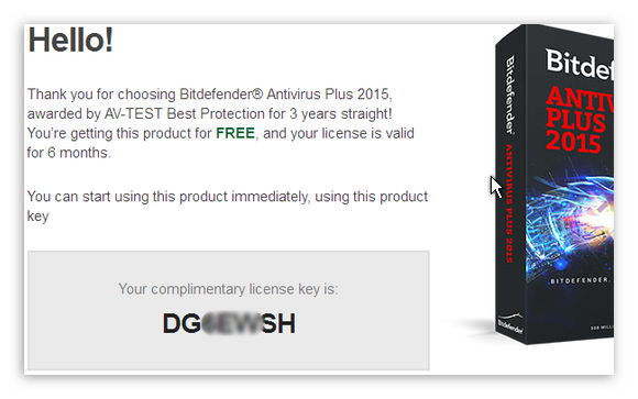 Key bản quyền Bitdefender Antivirus Plus 2015 miễn phí 6 tháng