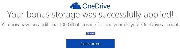 Tăng 100GB tài khoản OneDrive miễn phí trong 1 năm